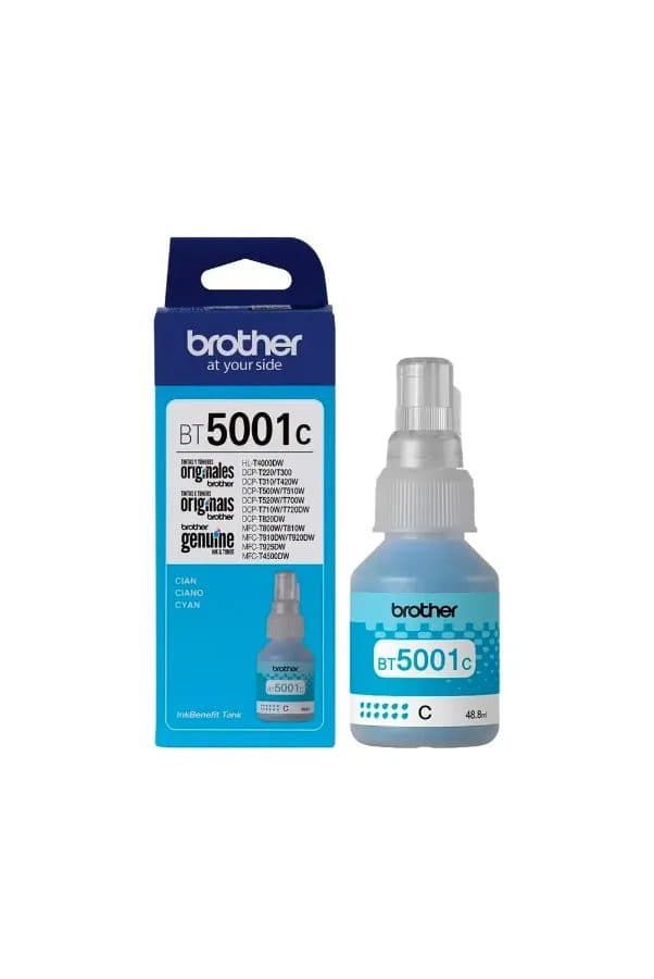 Botella Tinta Brother BT5001 Cyan 48,8ML TINTA BROTHER CYAN BT5001 C X41.8ML (100% ORIGINAL)