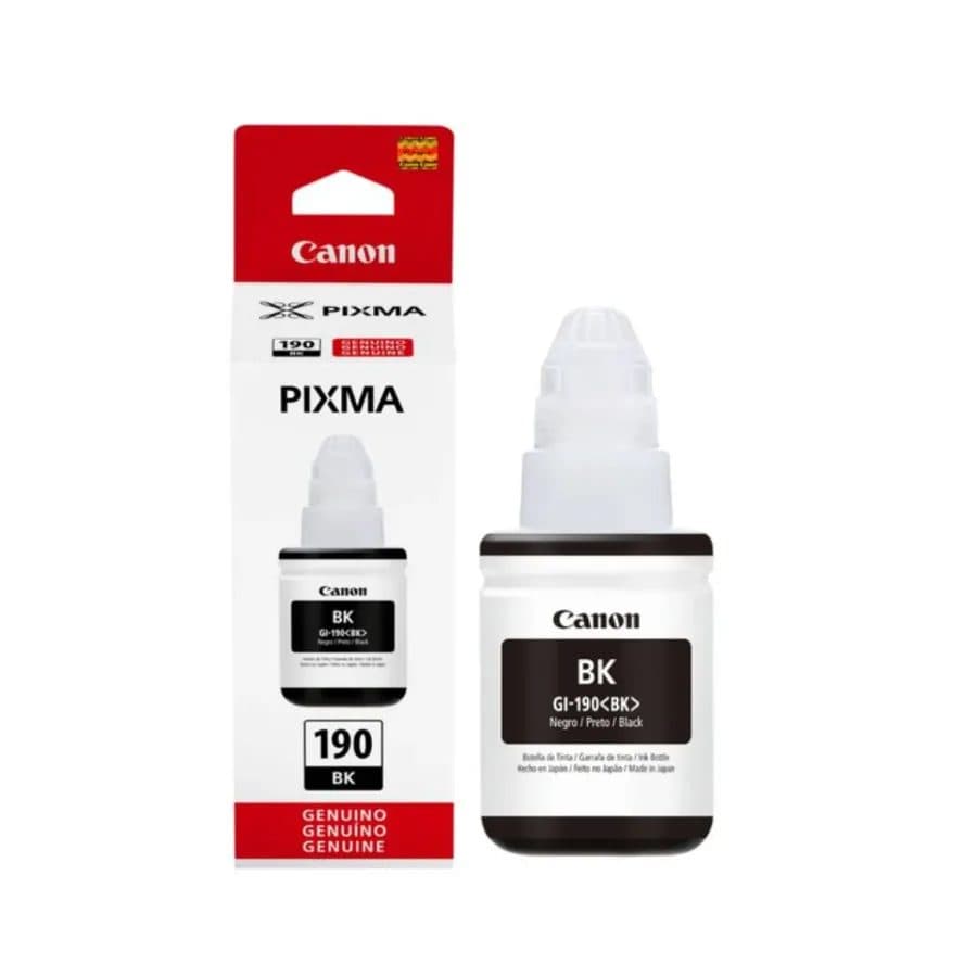 Botella Tinta Canon GI-190 Black 135ML TINTA CANON GI-190 BLACK X135ML (100% ORIGINAL)